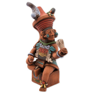 Novica Maya Governor of Uaxactun Ceramic Sculpture