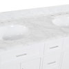 Amelia Double Bath Vanity, Base: White, Top: Carrara Marble