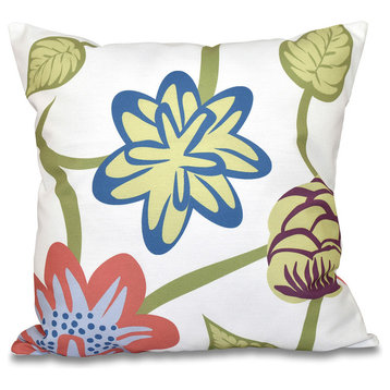 Tropical Floral, Floral Print Pillow, Coral, 26"x26"