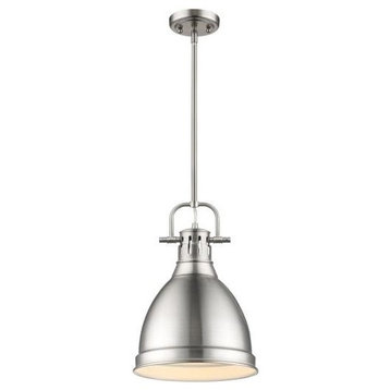 Golden Lighting 3604-S PW-PW Duncan - 1 Light Small Pendant with Rod