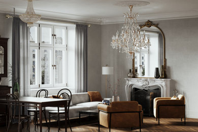 Стильный дизайн: гостиная комната в стиле неоклассика (современная классика) - последний тренд