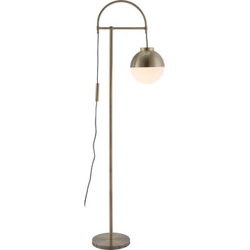 Coamo Floor Lamp - White, Brushed Brass