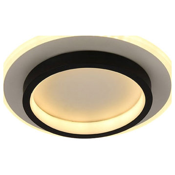 Round LED Celling Light for Living Room, Study, Bedroom, Wardrobe, Black, Dia14.2xh3.1"