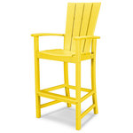 Polywood - Polywood Quattro Adirondack Bar Chair, Lemon - With curved arms and a contoured seat and back for comfort, the Quattro Adirondack Bar Chair is ideal for outdoor dining and entertaining. Constructed of durable POLYWOOD lumber available in a variety of attractive, fade-resistant colors, this all-weather bar chair will never require painting, staining, or waterproofing.
