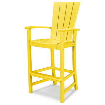 Polywood Quattro Adirondack Bar Chair, Lemon