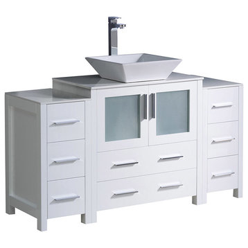 Fresca Torino 54" White Modern Bathroom Cabinet With Sink