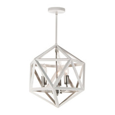 Arcturus 3-Light Chandelier, Matte White, Matte White and Satin Chrome