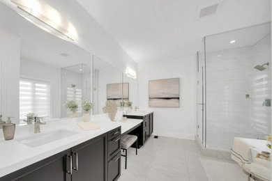 Bathroom - large modern master bathroom idea in Vancouver