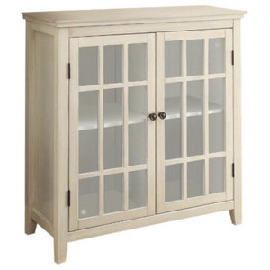 Hekman 27776 36 Inch Wide Wood Hall Chest With Glass Doors With