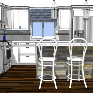 Beach House Kitchen - Design Process Renderings