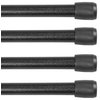 Kenney Fast Fit No Tools 7/16" Spring Tension Rod, 4-Pack, Black, 18-28"