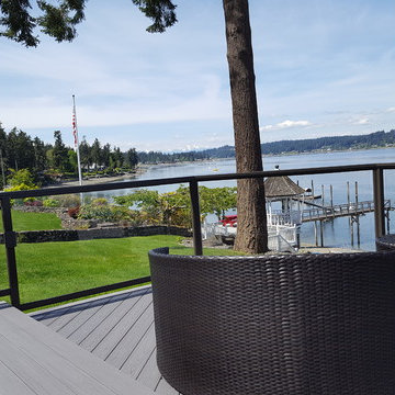 Waterfront Deck Living - Railing Provides Protection from the Wind and a Great V