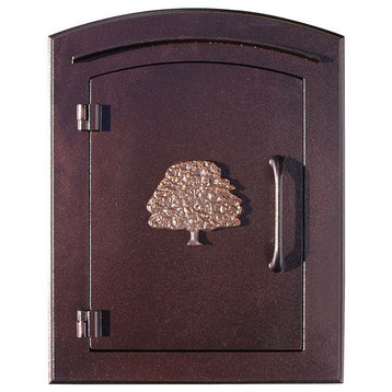 Manchester Security Drop Chute Mailbox With "Decorative Oak Tree Logo" Faceplate