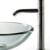 Clear 19mm thick Glass Vessel Sink and Aldo Stainless Steel Faucet