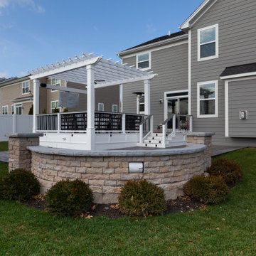 Pergola and Stamped Concrete Patio in Glen Ellyn, Illinois