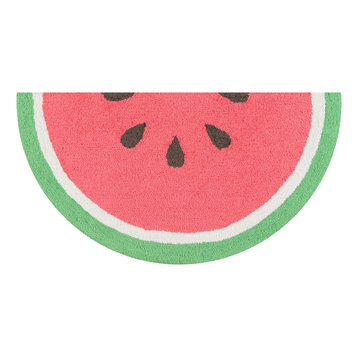 Novogratz by Watermelon Red Kitchen Mat 1'6"x3' Half Moon