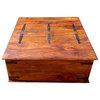 Darwin Large Wooden Square Storage Coffee Table Chest