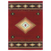 Harrison Southwest Lodge Red and Green Rug, 6'7"x9'6"