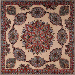 Persian Isfahan rug 3'7 X 3'7 - Area Rugs