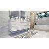 84" Double Sink Wall Mount Vanity, Acrylic Sink, High Gloss White