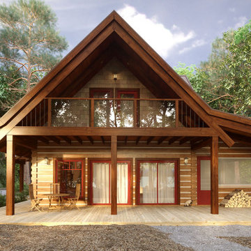 Log Home "Lot-0" Canada, 3D Visualization.