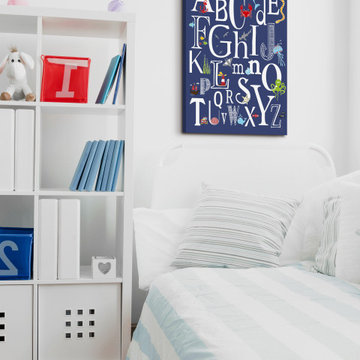 "Abc Nautical Navy" Painting Print on Wrapped Canvas