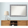Bark Rustic Grey Beveled Bathroom Wall Mirror - 41 x 29 in.