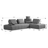 Divani Casa Edgar Modern Gray Fabric Modular Sectional Sofa
