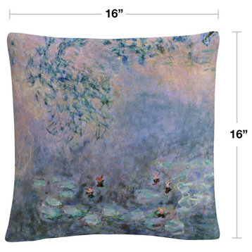 Claude Monet 'Water Lilies 1914-22' Decorative Throw Pillow