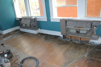 100 year old Hardwood floors Before