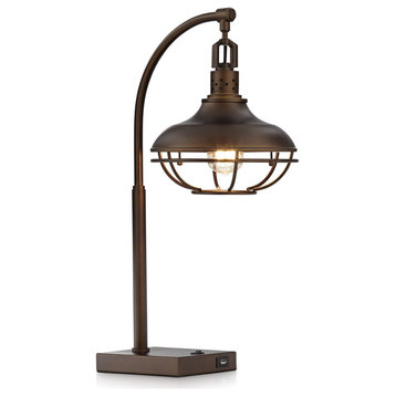 Pacific Coast Millenial Table Lamp w/USB and LED 37V83 - Bronze-Rubbed