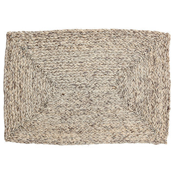 Zoey Raffia Placemats, Set of 4, Mixed Gray, Rectangle