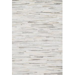 Loloi - Loloi Promenade Collection Rug, Ivory, 5'x7'6" - Hand stitched in india of 100% authentic cowhide, promenade is a contemporary version of the timeless cowhide rug. The modern collection offers patterns that range in graphic designs with a strong contrast of light and dark hides. And the durable cowhide fiber makes promenade ideal for your most frequented rooms.