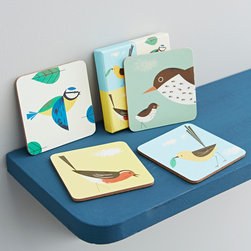 set of 4 birdy cork coasters - Coasters