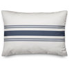 Flour Sack Blue Stripes 14x20 Lumbar Pillow