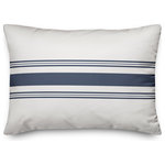 DDCG - Flour Sack Blue Stripes 14x20 Lumbar Pillow - With a touch of rustic, a dash of industrial, and a pinch of modern elegance, this throw pillow helps you create a warm and welcoming space in your home. The durable fabric of this item ensures it lasts a long time in your home. The result is a quality crafted product that makes for a stylish addition to your home.
