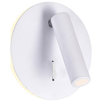 Private I LED Sconce With Matte White Finish