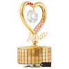 24K Gold Plated Mom Heart Wind-Up Music Box Table Top Ornament
