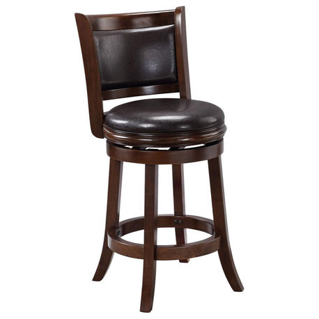 24 Augusta Swivel Stool [Cappuccino with Dark Brown PU], 24 - Cappuccino w...