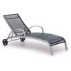 Zuo 703601 Casam Chaise Lounge Aluminum Frame, Black and Silver