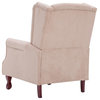 vidaXL Armchair Wingback Recliner Chair with Padded Seat Cushion Cream Fabric