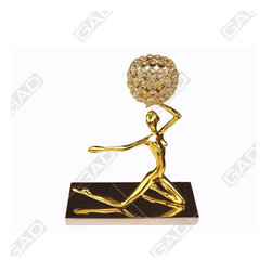 LADY HOLDING CRYSTAL BALL - Candles & Candle Holders