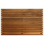 Cortesi Home - Zen Shower Mat, Solid Teak Wood - Transform your shower into a spa oasis with the Zen Teak Shower Mat. Relax in peace knowing this mat is crafted from responsibly harvested solid teak wood and is naturally resistant to mold and mildew. The durable material is safe for use both indoors and out, allowing the versatile Zen's slip resistant surface can keep your feet warm everywhere from your bathroom to your outdoor Jacuzzi. The Zen Teak Shower Mat is crafted from the best-quality materials and showcases a timeless design that grows with your taste for years to come