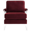 Archie Burgundy Velvet-Lucite Chair