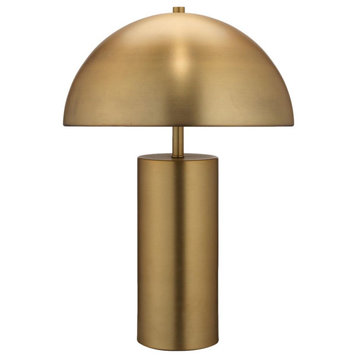 Elegant Minimalist Brass Metal Shade Table Lamp 22 in Industrial Modern Dome