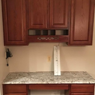 Cabinet Refinished From Oak to Cherry Chestnut
