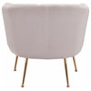 Ivory and Gold Super Soft Vertical Channel Accent Club Chair