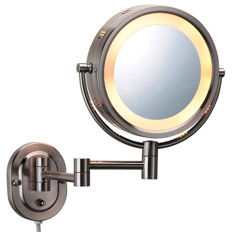 Modern Wall Mounted Nickel Make-Up Mirror