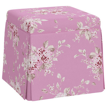 Rachel Ashwell Storage Ottoman, Sc Berry Bloom Hot Pink