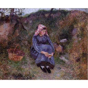 Camille Pissarro Seated Peasant Woman, 20"x25" Wall Decal Print